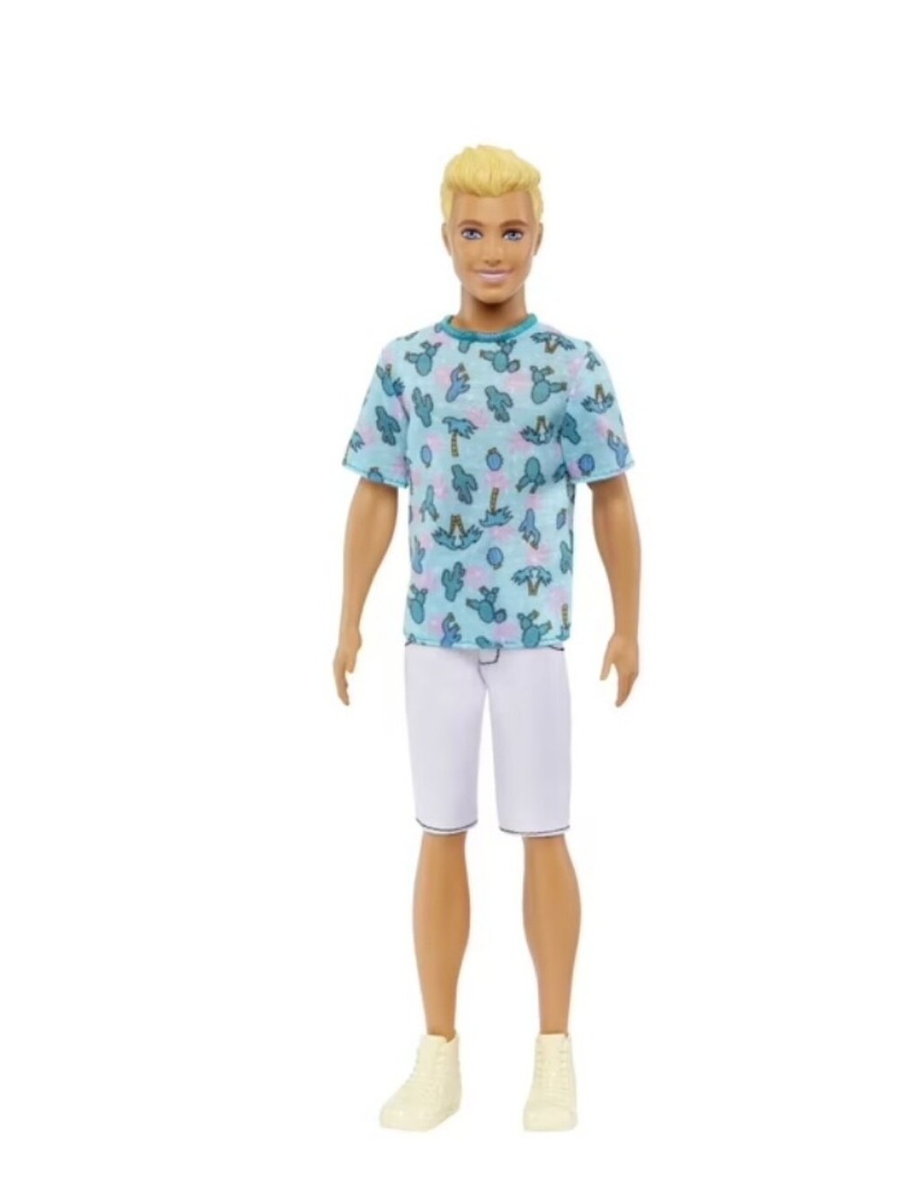 Barbie Fashionistas Ken #211 with Blonde Hair, Blue Cactus Tee, White Shorts